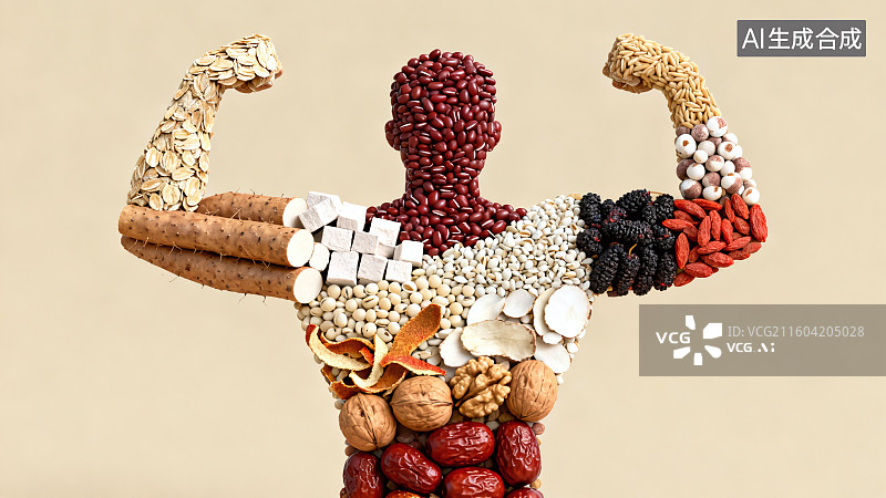 【AI数字艺术】健康饮食，谷物，膳食，食补图片素材