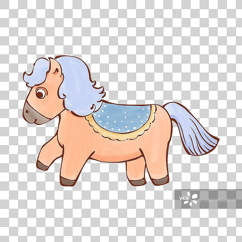 可爱萌系卡通小马免抠元素。图片素材