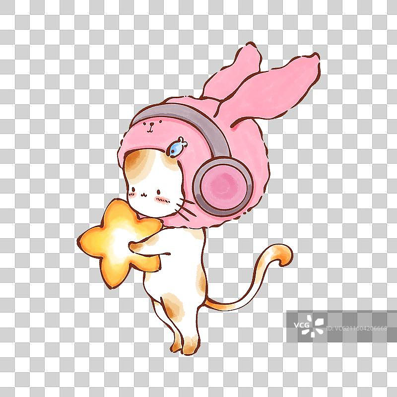 可爱卡通萌系拟人萌宠猫咪免抠元素图片素材