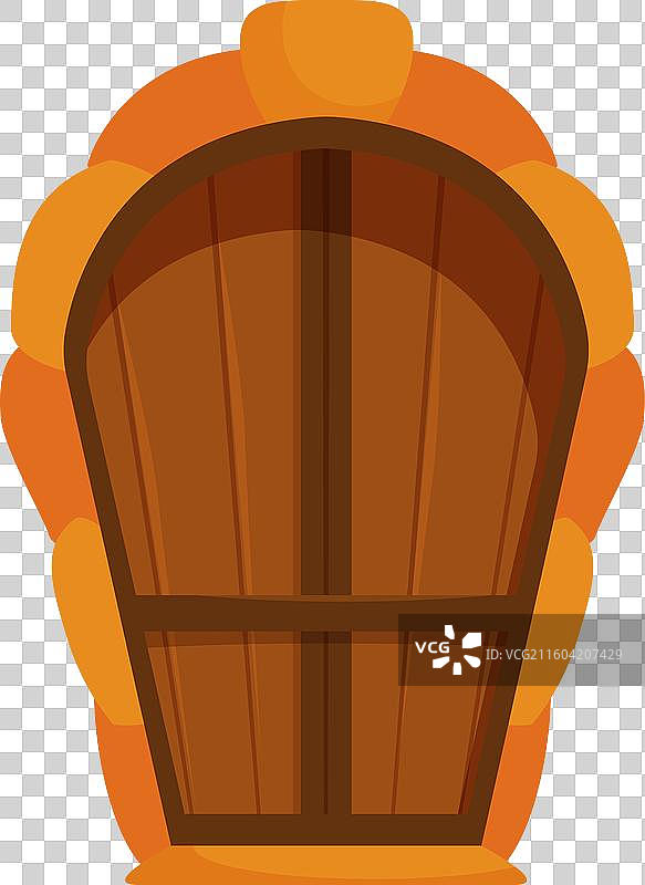 带圆角门框和石头的木门图片素材