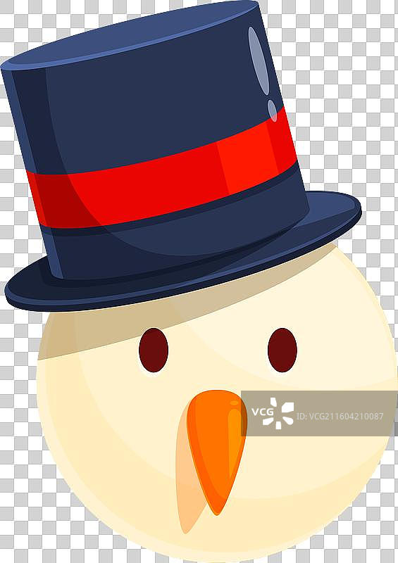 戴着黑红礼帽的快乐雪人图片素材