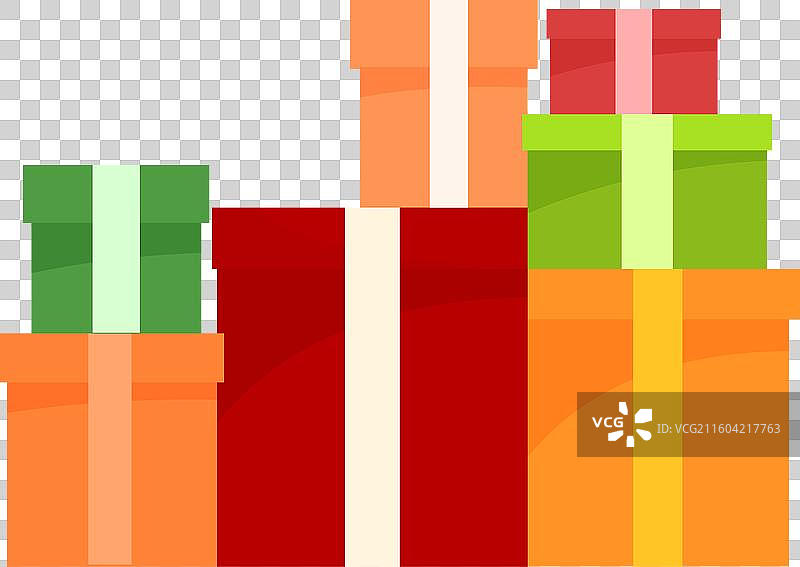 一摞色彩缤纷的包装礼盒，用于生日庆祝图片素材