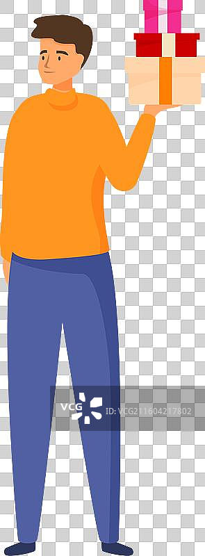 年轻男子手持一叠礼品盒图片素材