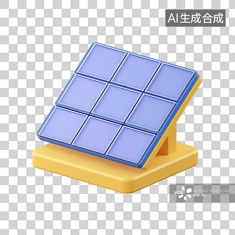 【AI数字艺术】蓝色太阳能板模型图片素材
