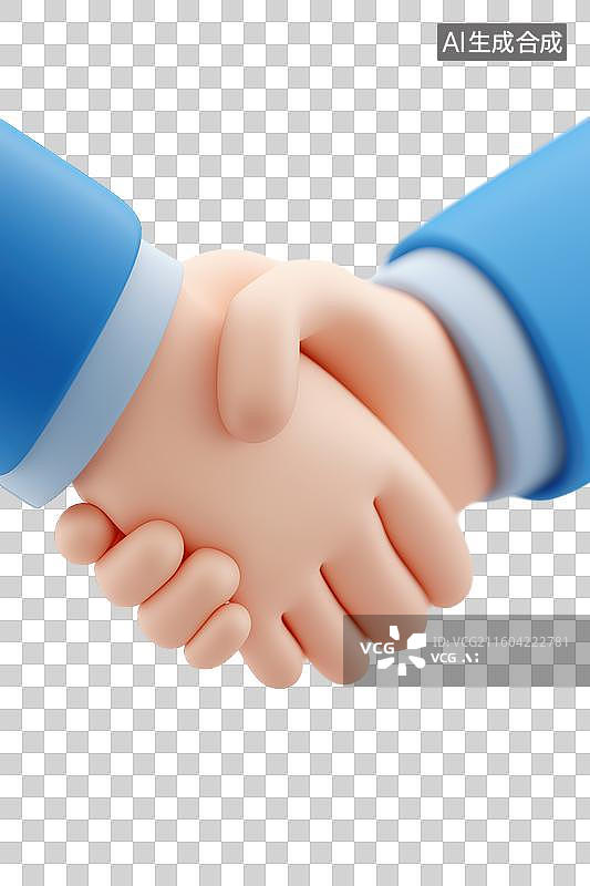 【AI数字艺术】两只手握手的卡通形象图片素材