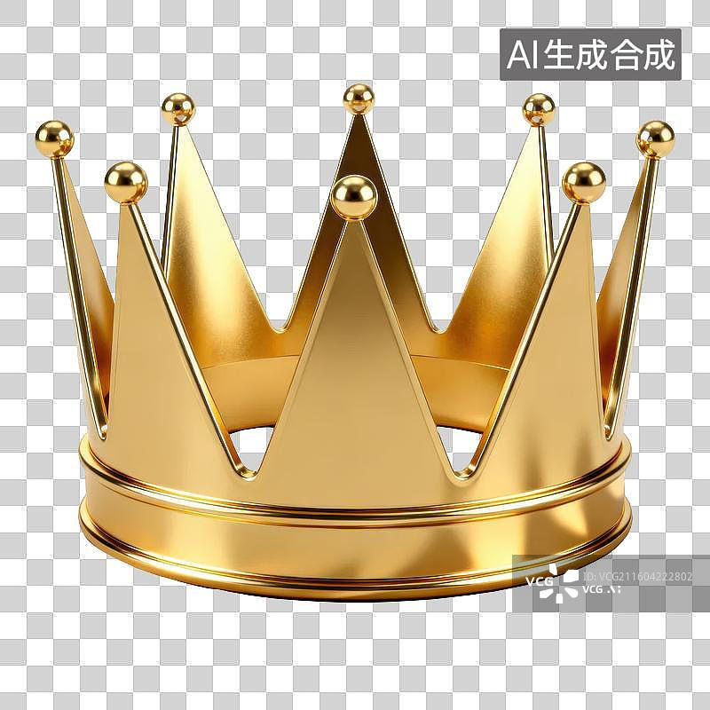 【AI数字艺术】金色王冠特写图片素材