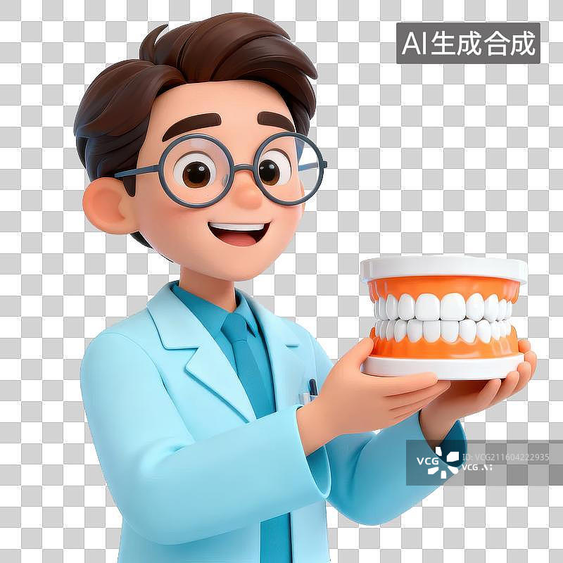 【AI数字艺术】牙医展示牙齿模型图片素材