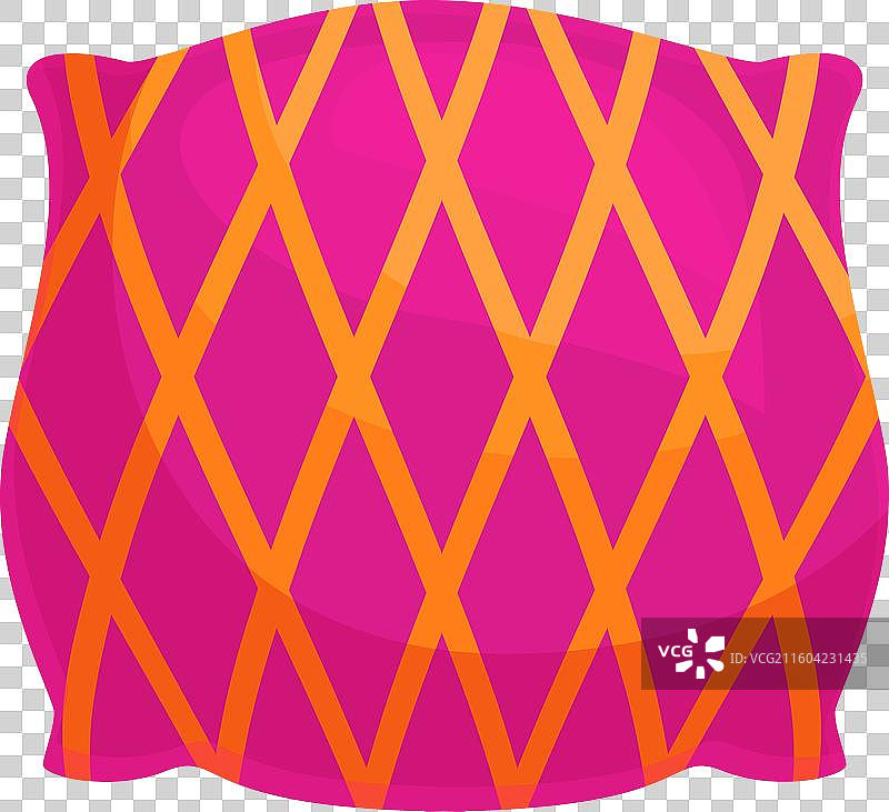 带橙色菱形图案的粉色枕头图片素材