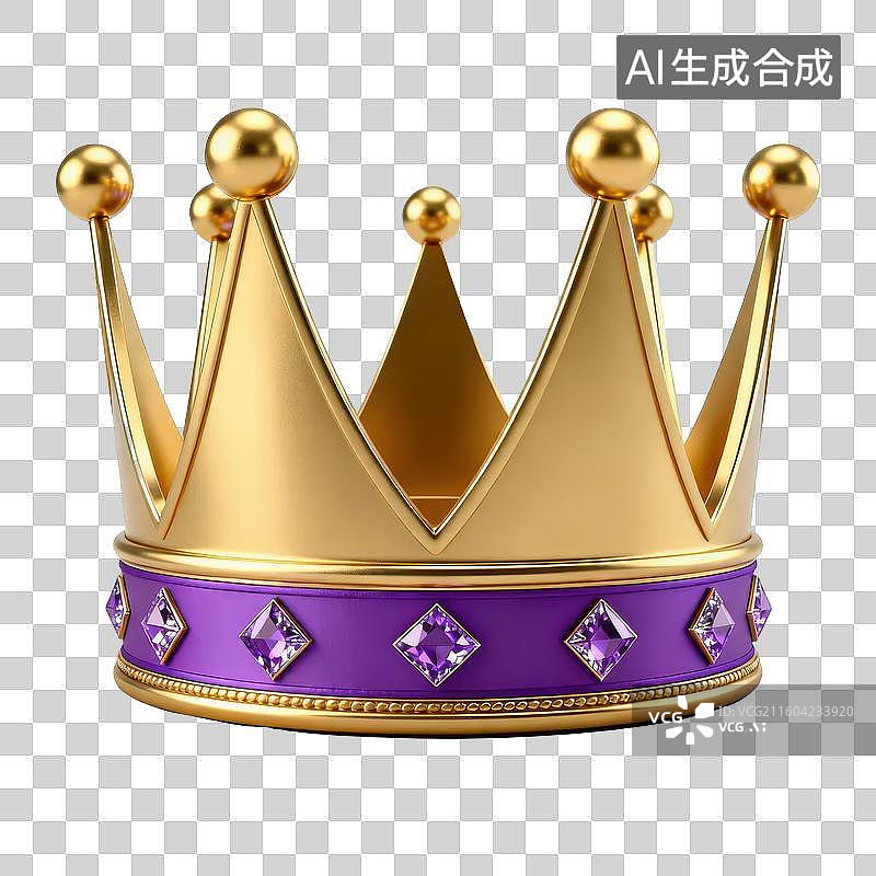 【AI数字艺术】金色皇冠配紫色宝石图片素材