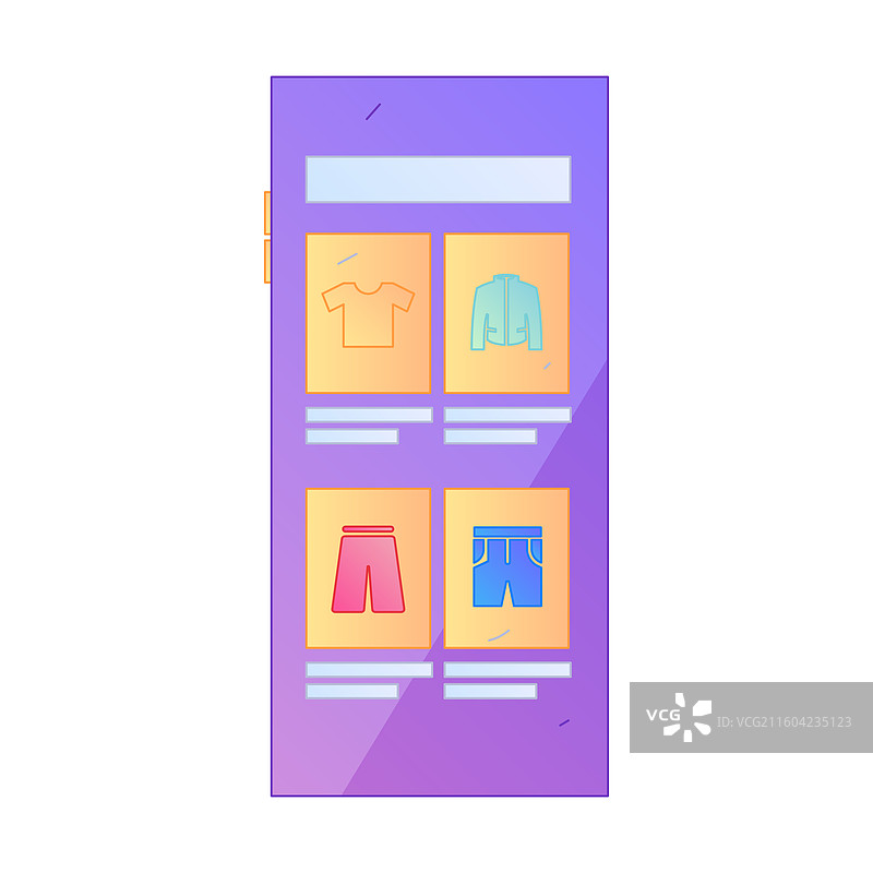 互联网电商在线购物支付矢量扁平渐变插画 手机应用营销素材图片素材