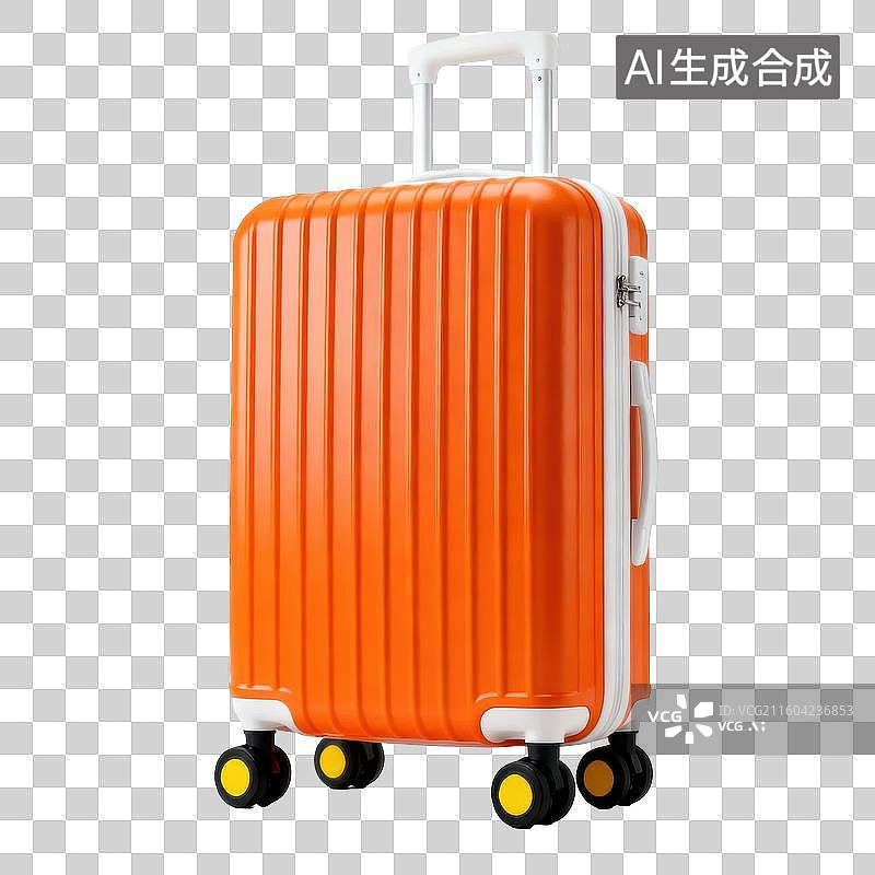 【AI数字艺术】橙色硬壳行李箱图片素材