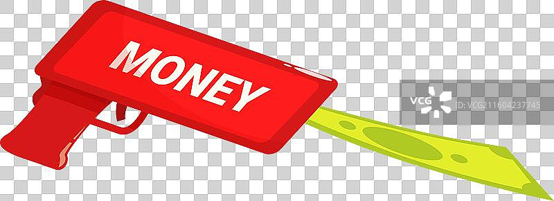 卡通喷钞枪射出现金图片素材