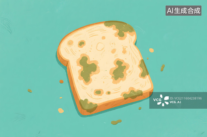 【AI数字艺术】发霉的面包片插画图片素材