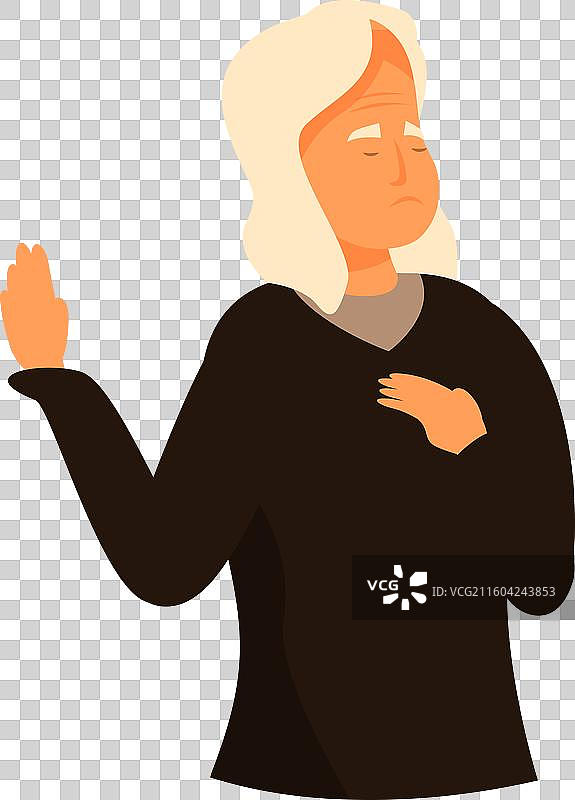 一位年长女性出现胸痛图片素材