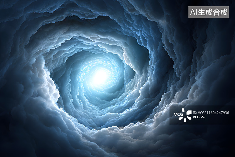 【AI数字艺术】旋转向上的云层漩涡图片素材