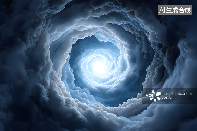 【AI数字艺术】旋转向上的云层漩涡图片素材
