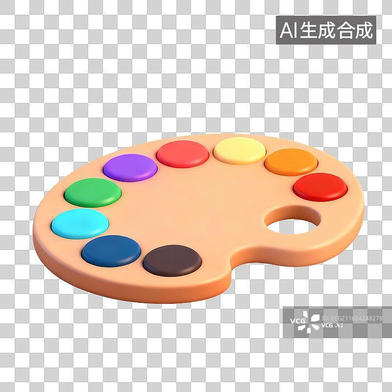 【AI数字艺术】颜料调色盘插画图片素材