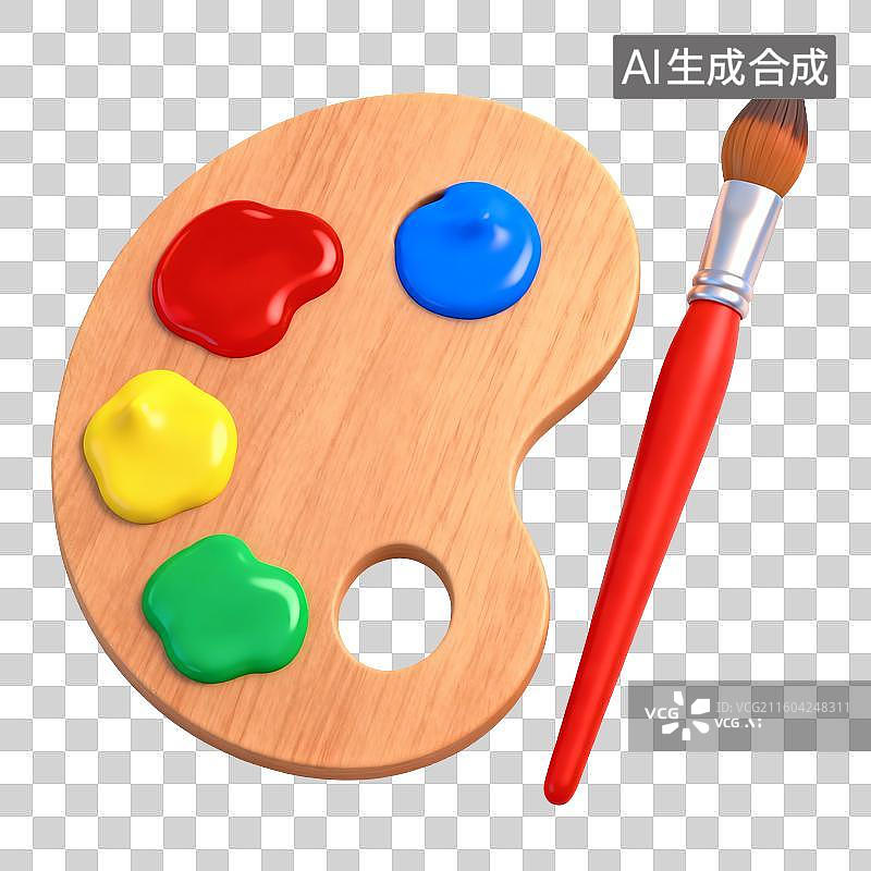 【AI数字艺术】颜料调色盘插画图片素材