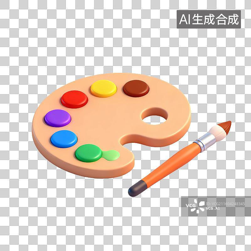 【AI数字艺术】颜料调色盘插画图片素材