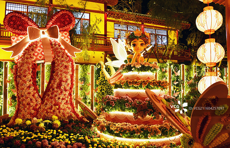 河南开封清明上河园国际菊花展图片素材