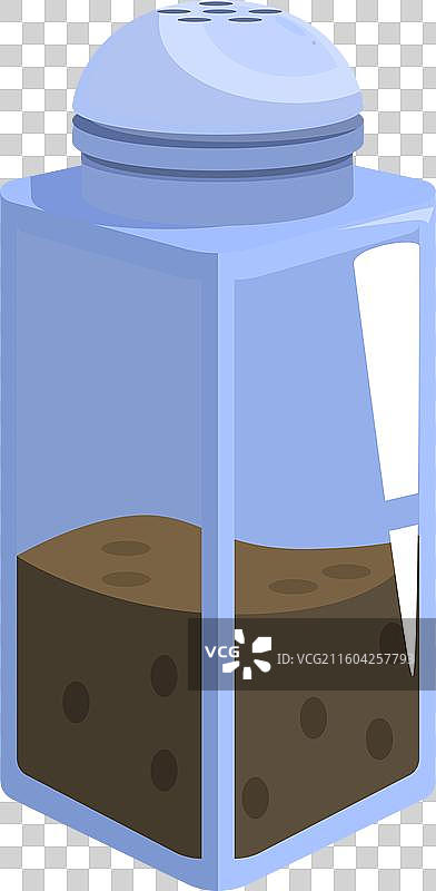 装有黑胡椒粉的玻璃胡椒研磨器图片素材