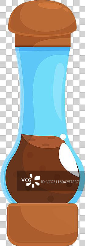 玻璃胡椒研磨器撒出研磨的胡椒粉图片素材