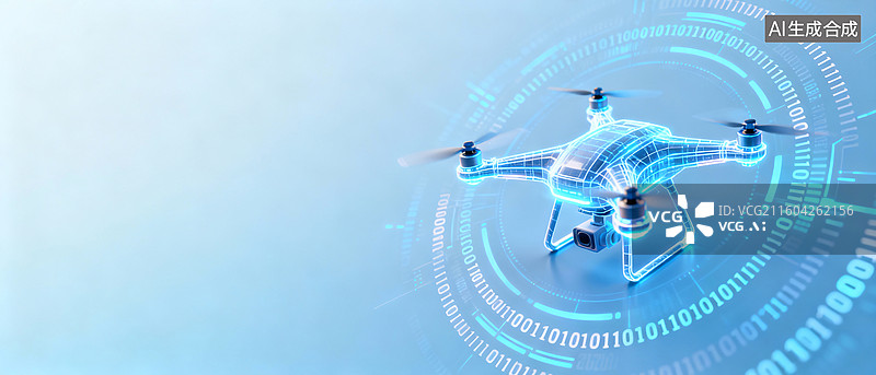 【AI数字艺术】新质生产力无人机科技背景图片素材