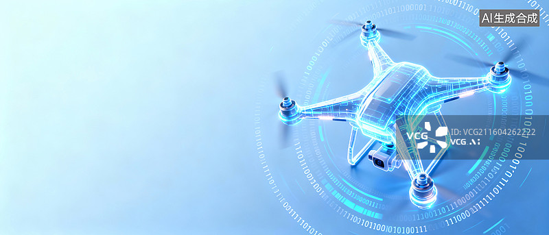 【AI数字艺术】新质生产力无人机科技背景图片素材