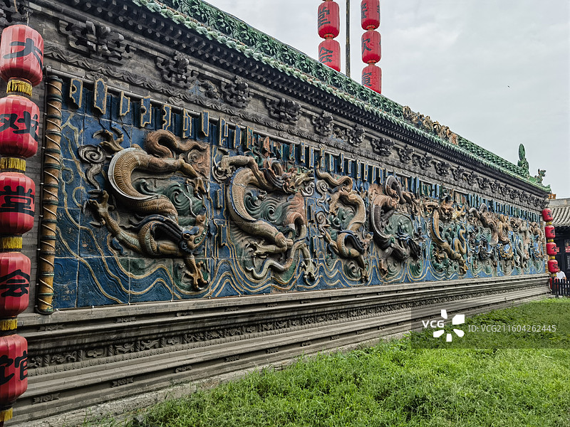 平遥古城文庙九龙壁图片素材
