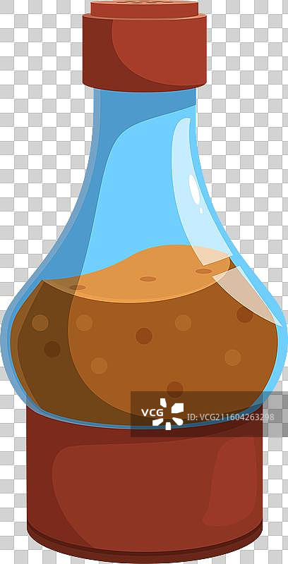 带红盖的棕色酱汁玻璃瓶图片素材