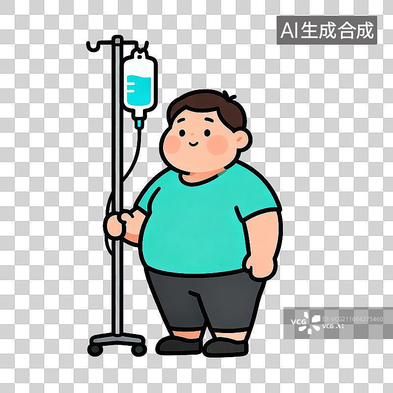【AI数字艺术】一个人站在输液架旁接受治疗图片素材