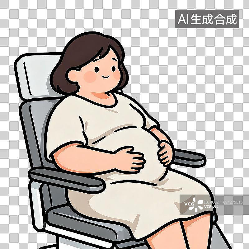 【AI数字艺术】坐着展示大肚的孕妇图片素材