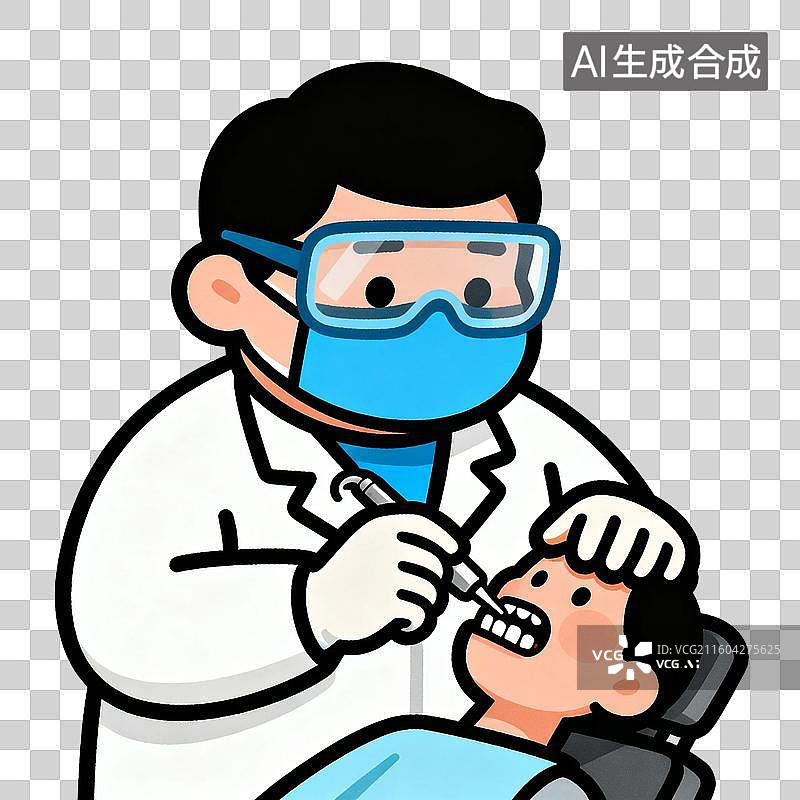 【AI数字艺术】牙医为患者检查牙齿图片素材