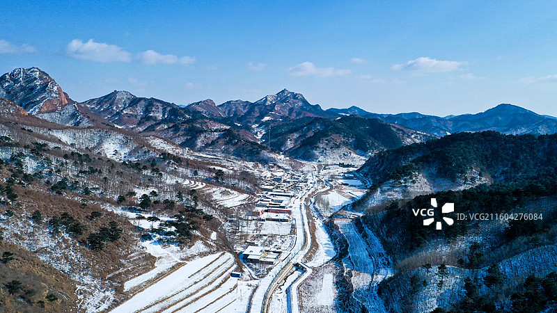冬日秦皇岛海港区董家口长城雪景图片素材