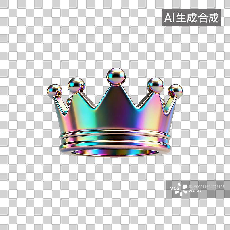 【AI数字艺术】多彩金属质感皇冠图片素材
