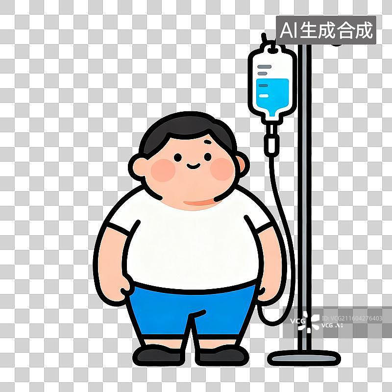 【AI数字艺术】接受输液治疗的人物插画图片素材