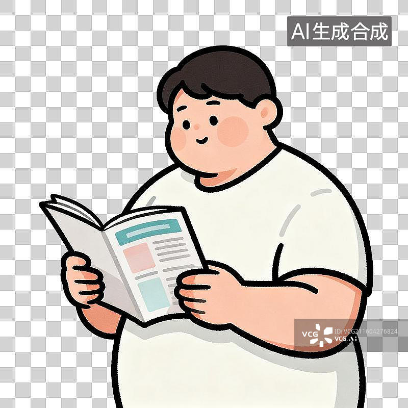 【AI数字艺术】男子专注阅读书籍场景图片素材