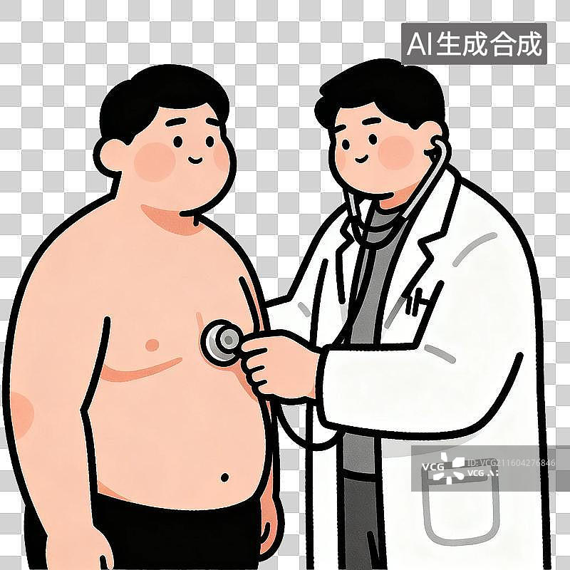 【AI数字艺术】医生用听诊器检查患者胸部图片素材