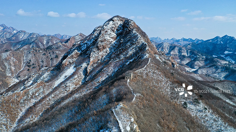 冬日秦皇岛海港区董家口长城雪景图片素材