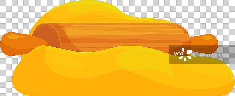 放在面团上的木制擀面杖，用于烘焙面包图片素材