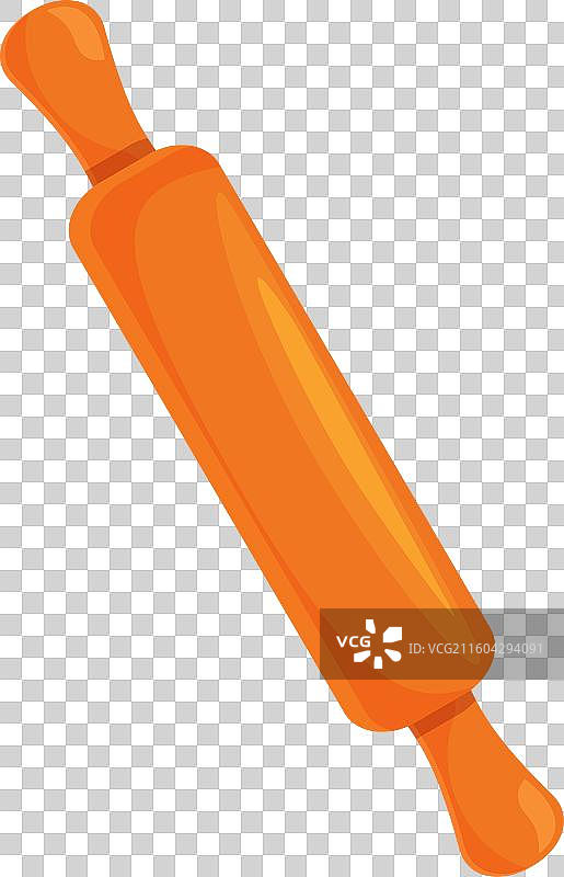 木制擀面杖斜放，孤立于背景上图片素材