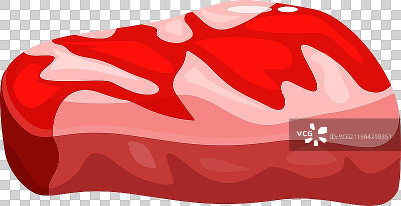 一块巨大的红色生肉放在白色背景上图片素材