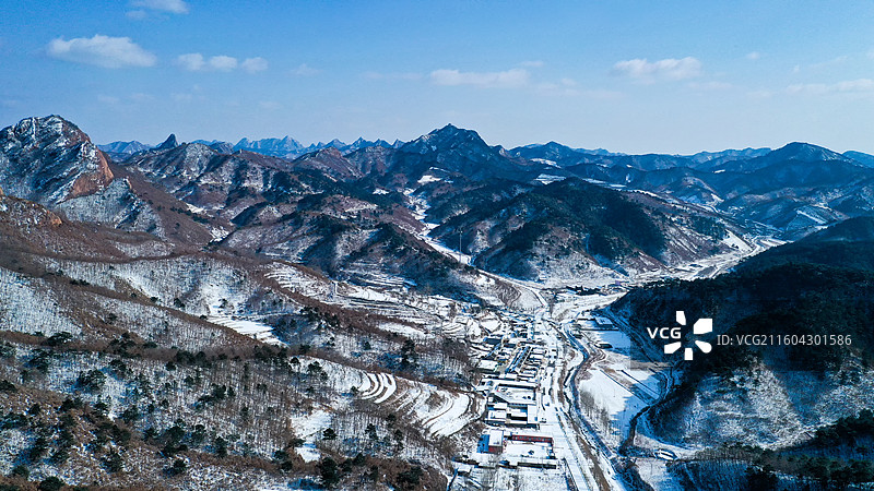 冬日秦皇岛海港区董家口长城雪景图片素材