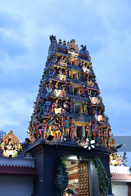 新加坡最古老的印度教寺庙马里安曼兴都庙图片素材