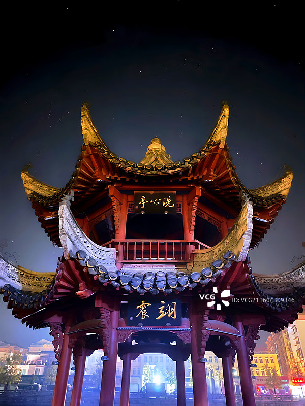 山城地标洗心亭图片素材