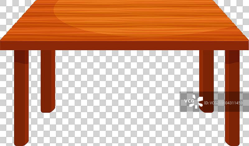 一张木桌，立于白色背景之上图片素材