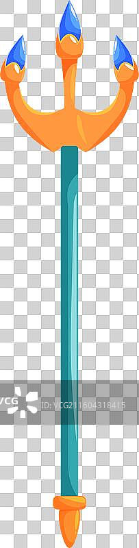 象征性的带蓝色宝石的金色三叉戟图片素材