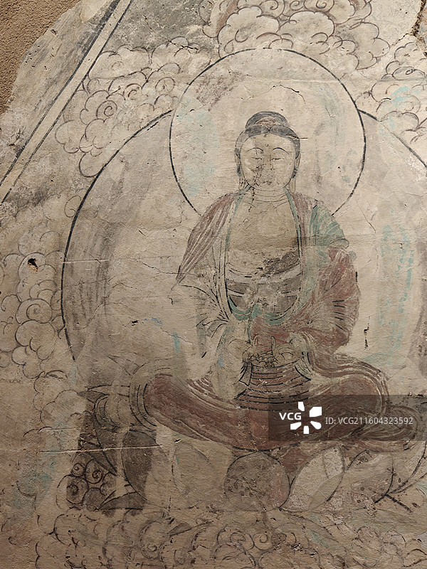 武威天梯山石窟壁画图片素材