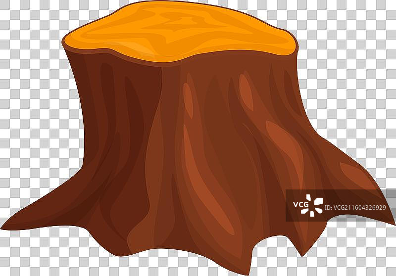 白底上显示年轮的棕色树桩图片素材