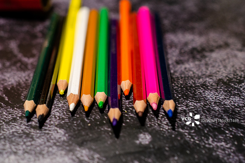 多色彩色铅笔特写图片素材